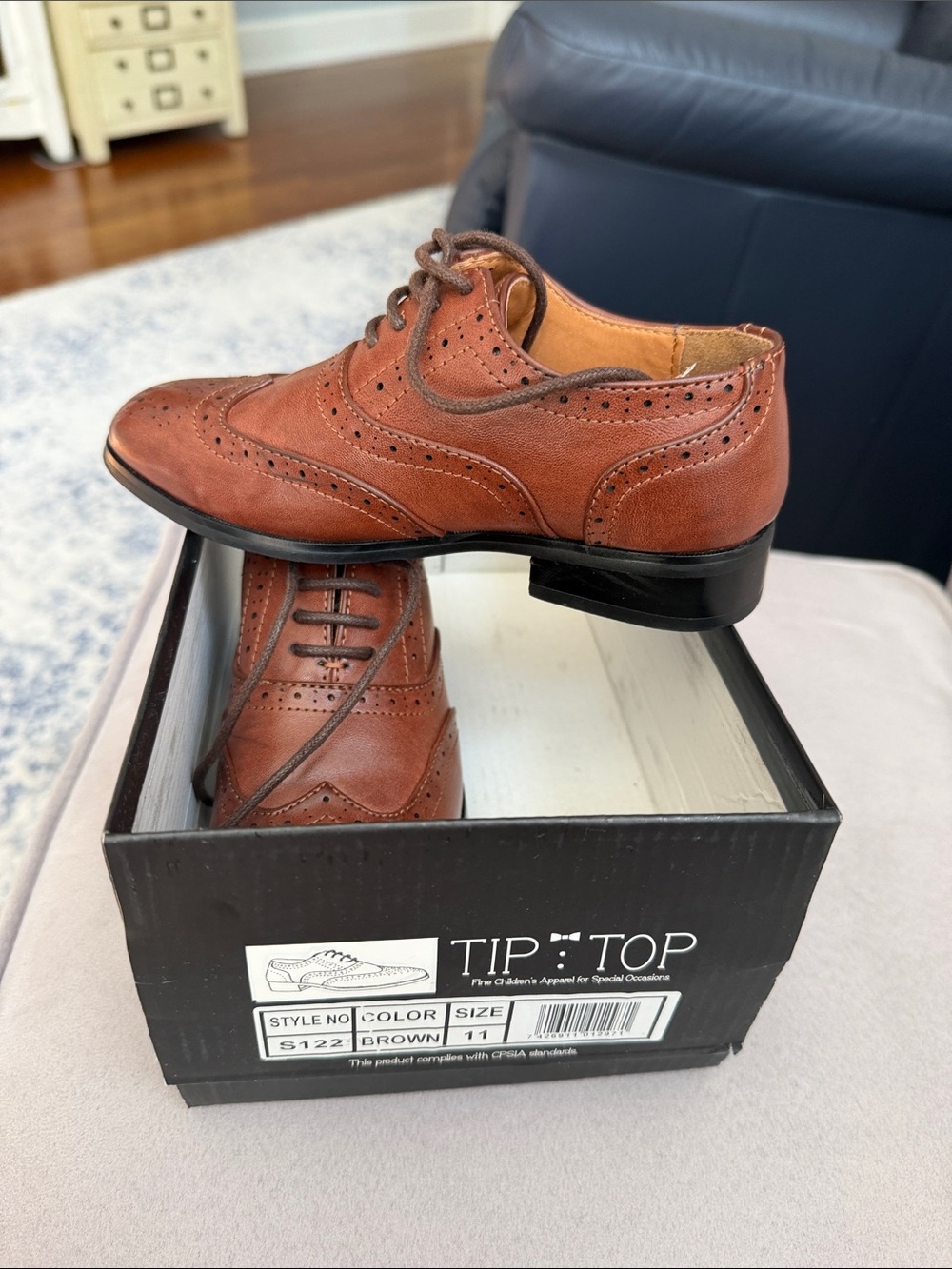 Kids Brown Wingtip Dress Shoes - Classic Lace-Up